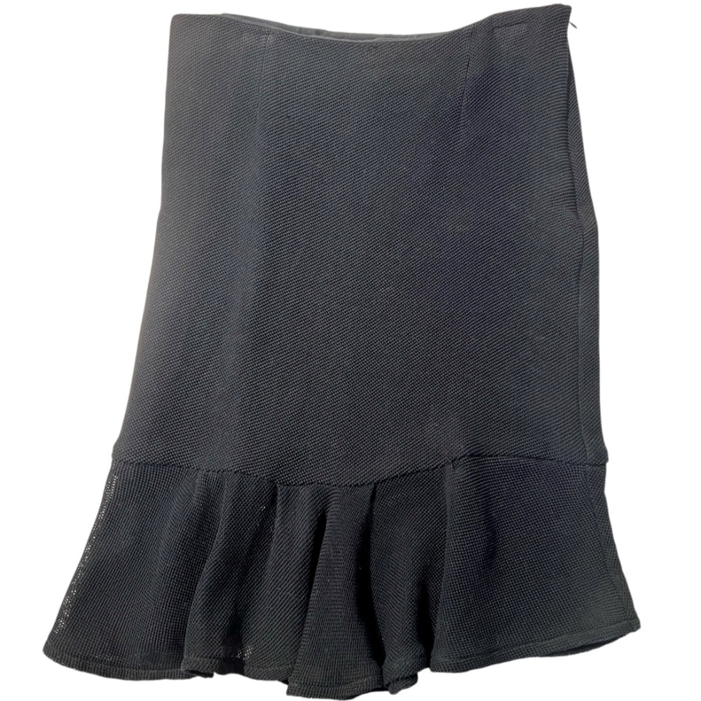 Moschino Cheap and Chic Black Fluted Flared Mermaid Net Texture Flip Skirt USA 6